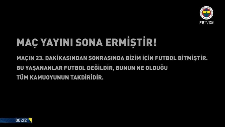 Trabzon maçı sonrası Fenerbahçeden şok tepki FB TV yayını kesti