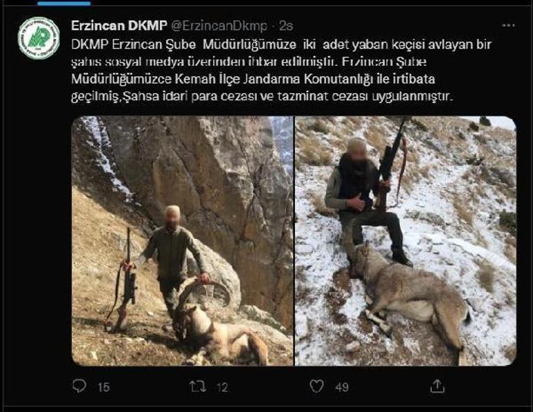 Yaban keçisi avına, sosyal medyadan ihbar sonrası para cezası