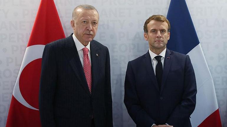 Son dakika Cumhurbaşkanı Erdoğan, Macron ile bir araya geldi