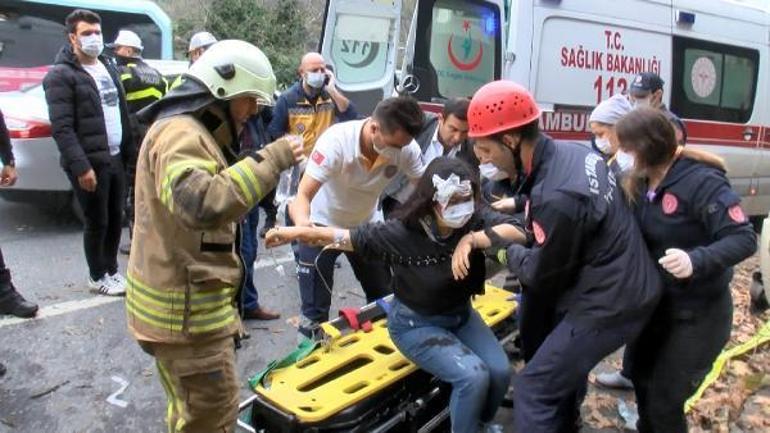 Son dakika Sarıyerde yolcu minibüsü kaza yaptı Ölü ve yaralılar var