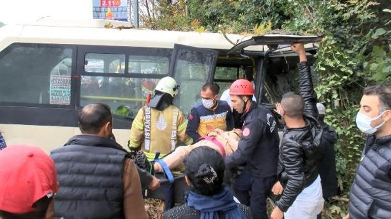 Son dakika Sarıyerde yolcu minibüsü kaza yaptı Ölü ve yaralılar var