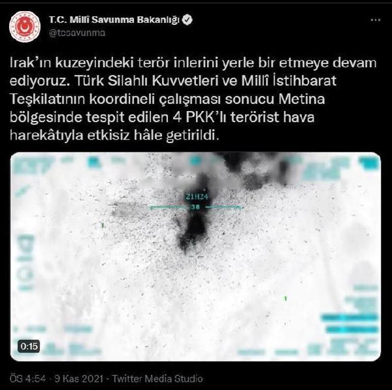 Son dakika Metinada 4 PKK’lı terörist etkisiz hâle getirildi