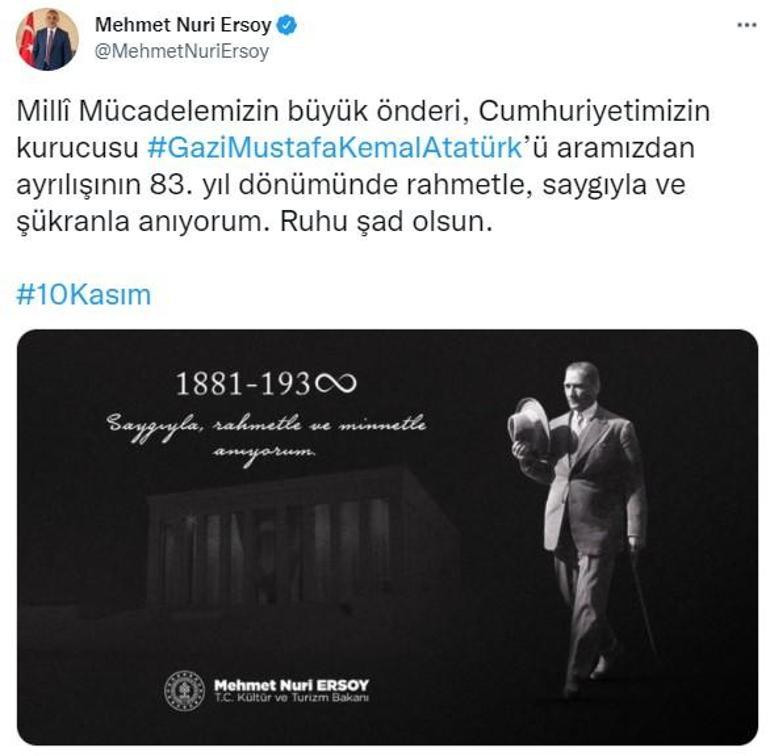 Bakan Ersoydan Atatürk paylaşımı