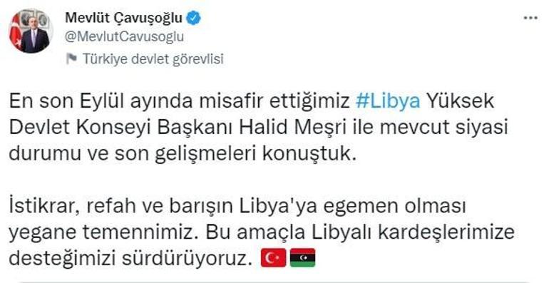 Bakan Çavuşoğlu, Libya Devlet Yüksek Konseyi Başkanı ile görüştü