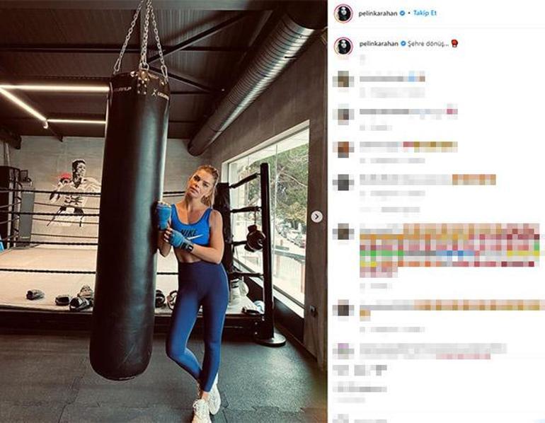 Pelin Karahan karın kaslarıyla şov yaptı