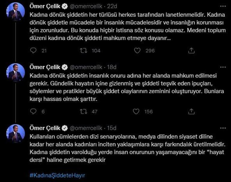 AK Partili Çelikten Kadına Şiddete Hayır mesajı