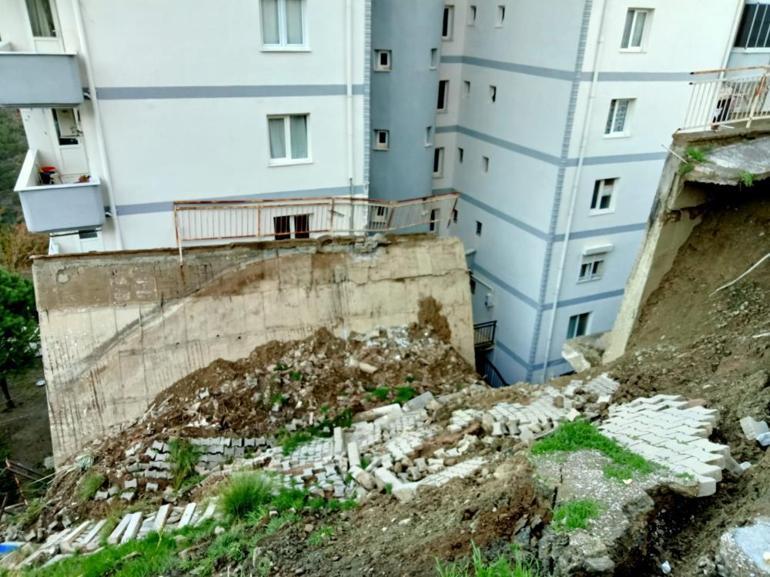 İstinat duvarının bilançosu havadan görüntülendi: 88 daire tahliye edildi