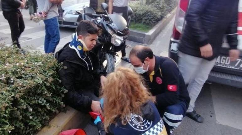Yolda yürüyen hamile kadına motosiklet çarptı