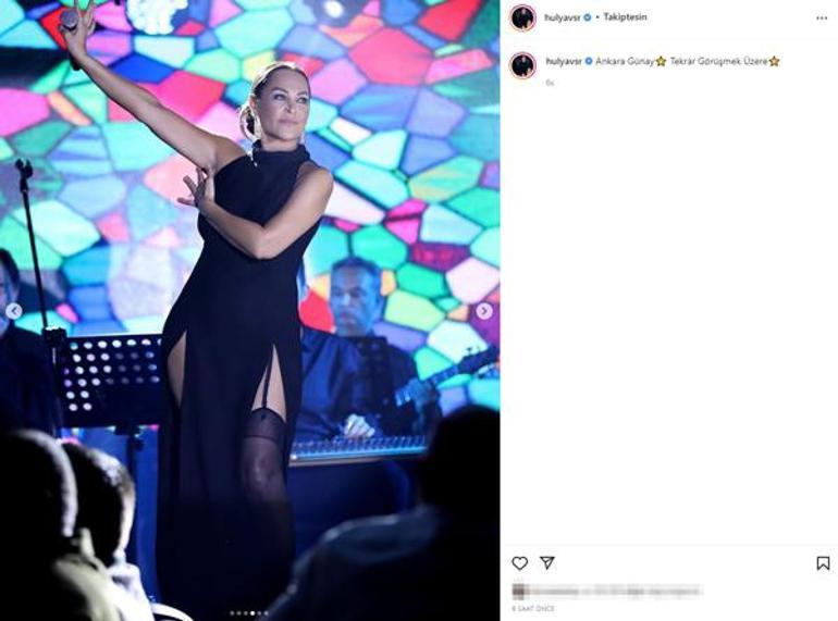 Hülya Avşar sahne kostümüyle dikkat çekti