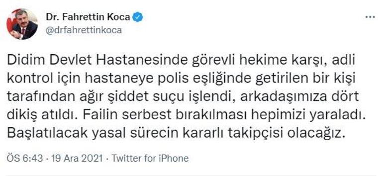 Didimde doktora saldırı Bakan Kocadan açıklama