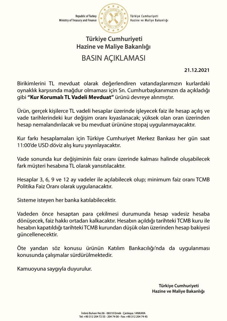 Dövize endeksli mevduatın detayları açıklandı