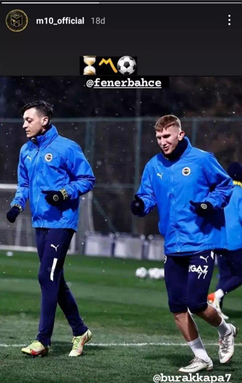 Son dakika: Fenerbahçede Mesut Özilden Burak Kapacak paylaşımı