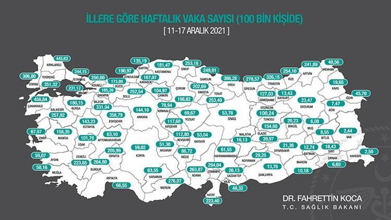 Son dakika Bakan Koca koronavirüs vaka haritasını açıkladı