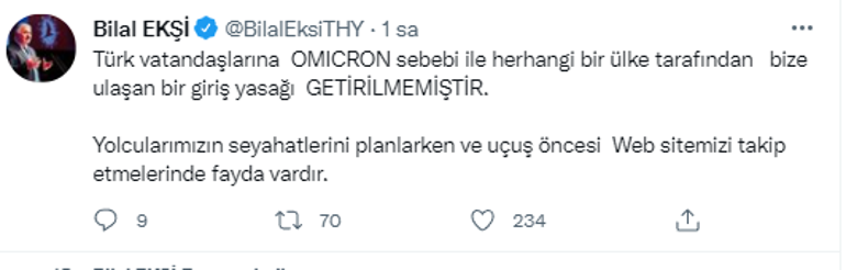 7 Avrupa ülkesinden seyahat yasağı geldi haberine THYden açıklama