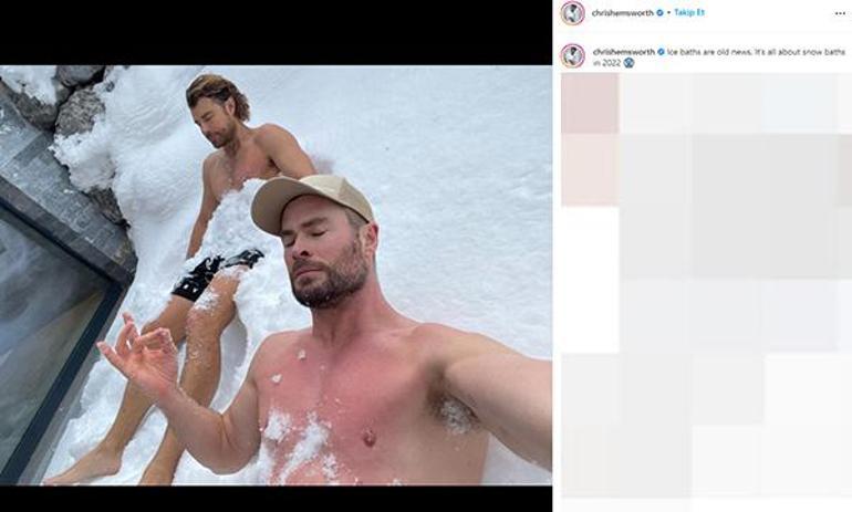 Chris Hemsworthten kar banyosu paylaşımı