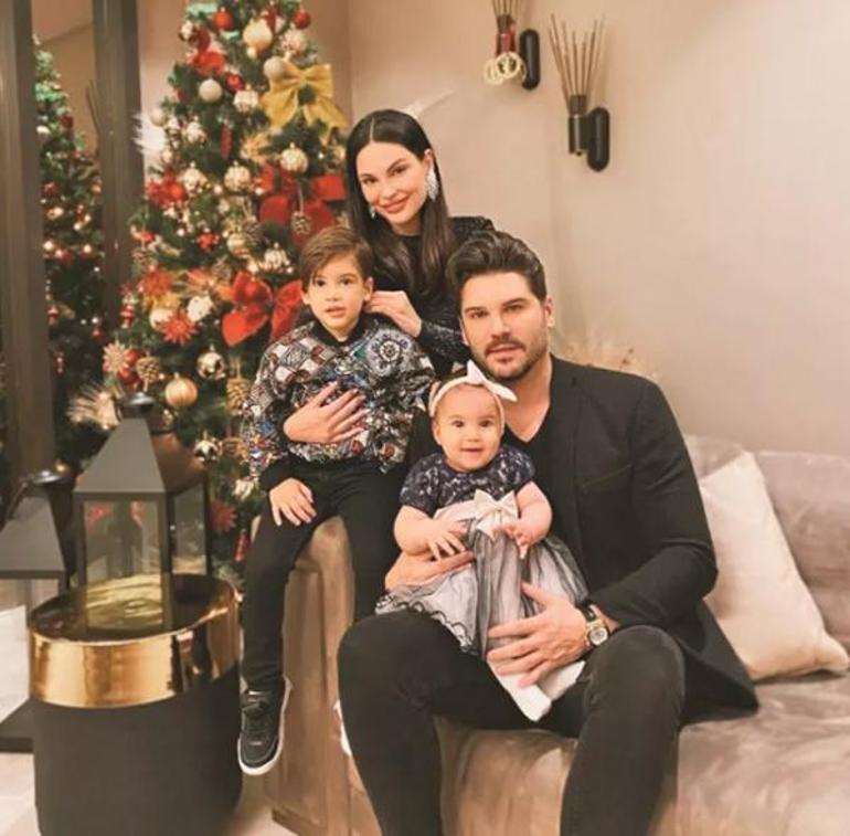 Tolgahan Sayışman ile Almeda Abaziden mutlu aile pozu