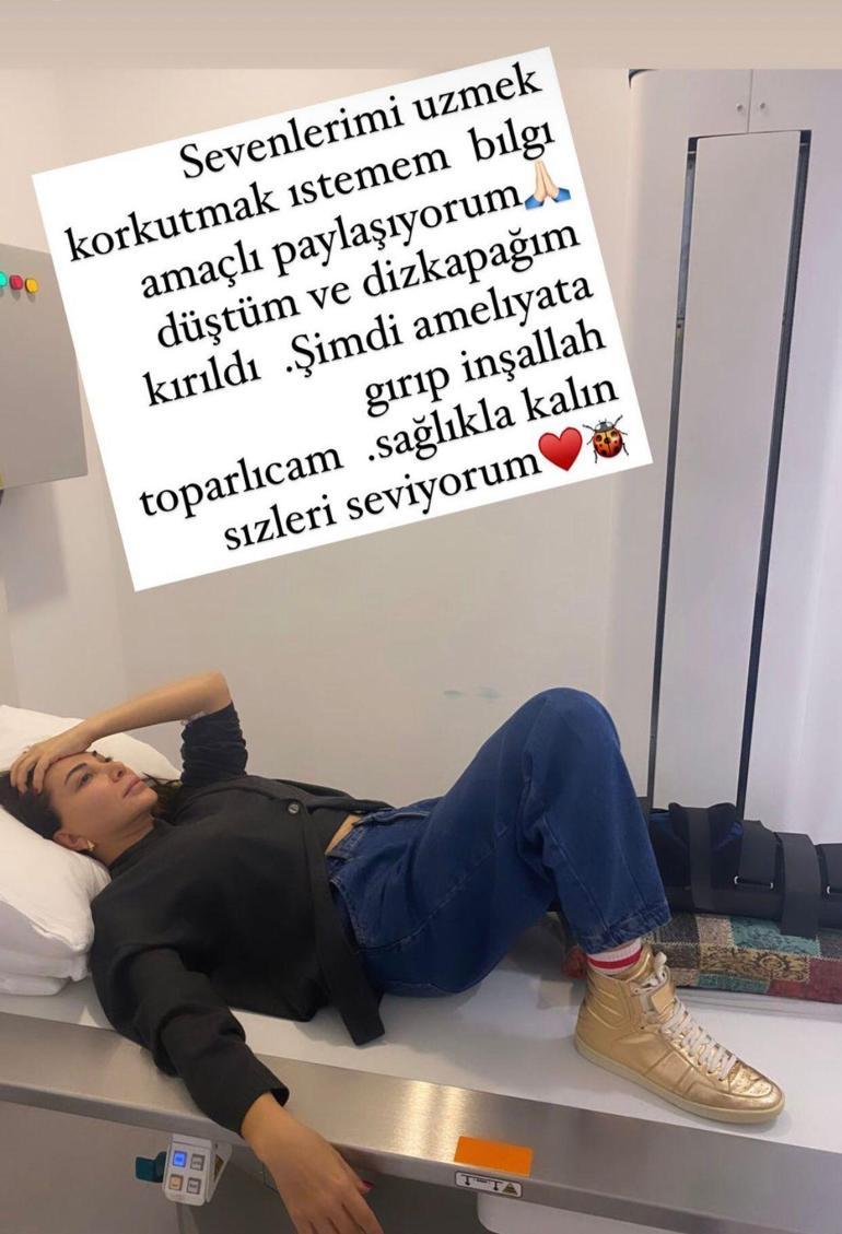 Sosyal medya hesabından duyurdu Ebru Yaşar diz kapağını kırdı
