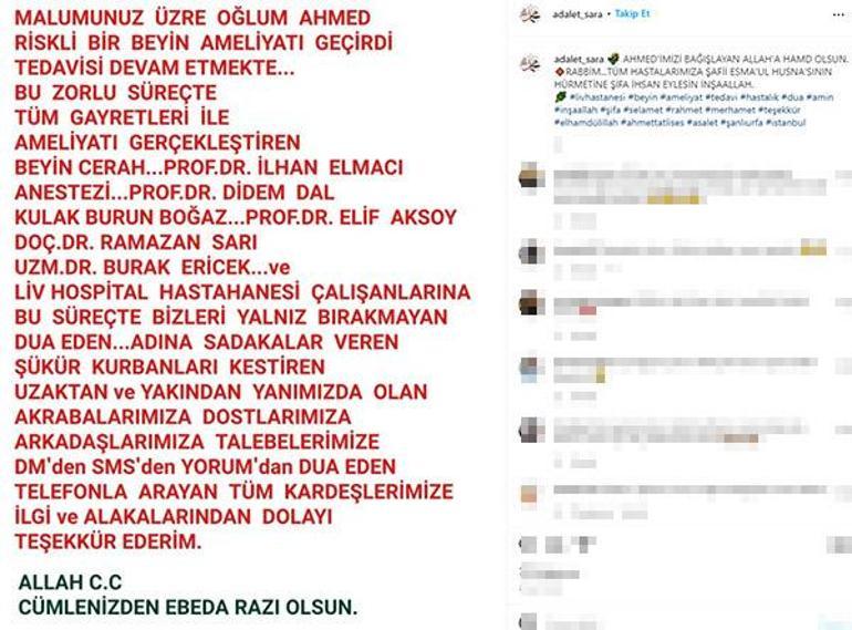 Ahmet Tatlısesin sağlık durumu Annesi Adalet Sara açıkladı