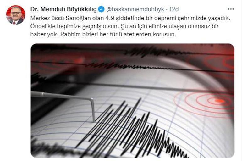 Son dakika Kayseride korkutan deprem Çevre illerde de hissedildi