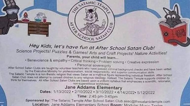 İlkokulda Şeytan Kulubü ortalığı karıştırdı ABD bu okulu konuşuyor