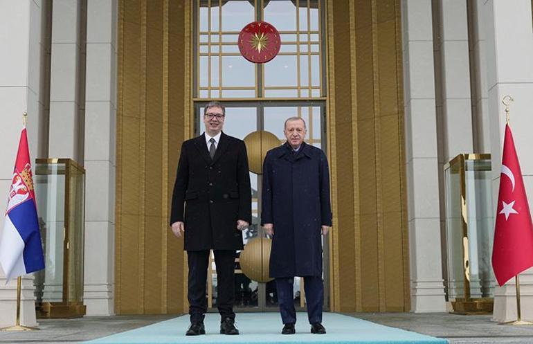 Son dakika Sırbistan Cumhurbaşkanı Ankarada Erdoğan resmi törenle karşıladı