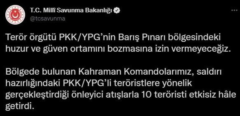 MSBden peş peşe açıklamalar 13 PKKlı etkisiz hale getirildi