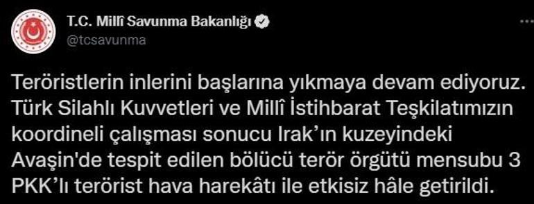MSBden peş peşe açıklamalar 13 PKKlı etkisiz hale getirildi