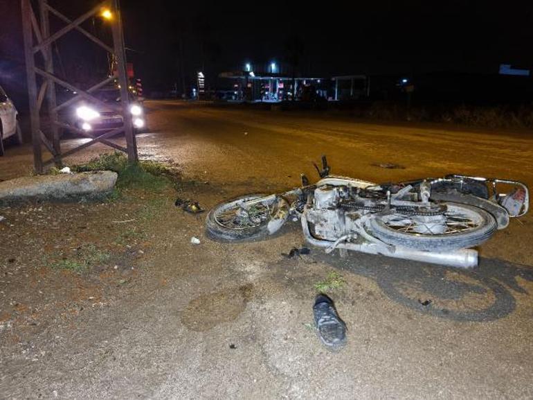 Aşırı hız kazayla bitti Motosiklet sürücüsü ağır yaralandı