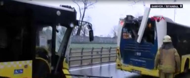 İETT otobüslerinin kaza anı kamerada