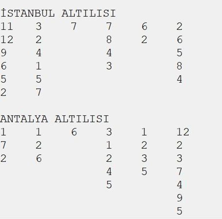 5 günde 5 altılı