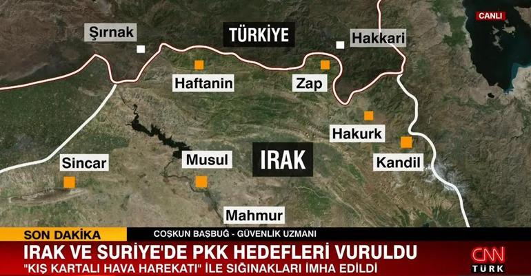Son dakika Suriye ve Irakta PKKya Kış Kartalı hava harekatı Terör yuvaları imha edildi...