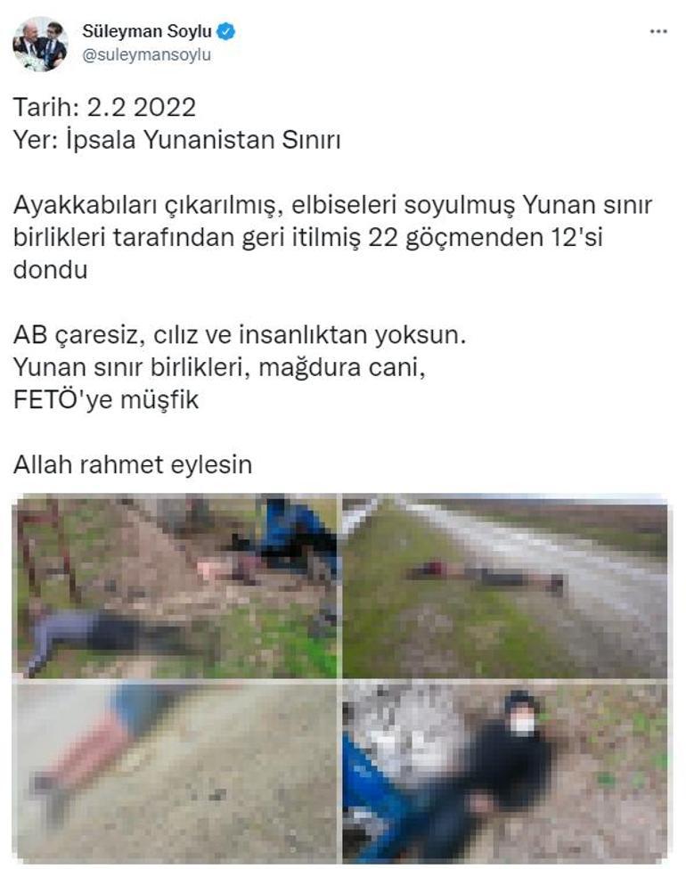 Edirne sınırında facia 12 kişinin cansız bedenine ulaşıldı