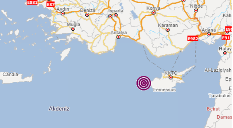 Son dakika haberi: Akdeniz açıklarında 5.1 büyüklüğünde deprem