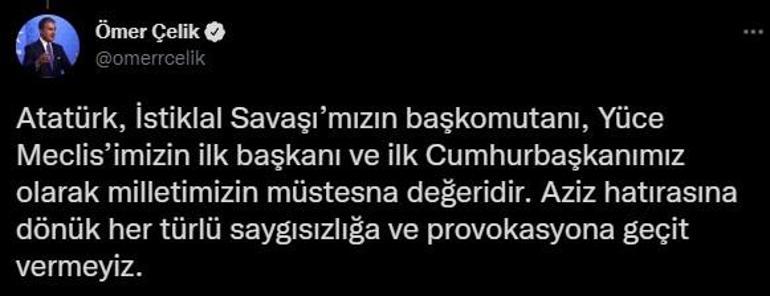 AK Parti Sözcüsü Ömer Çelikten Atatürk Anıtı açıklaması