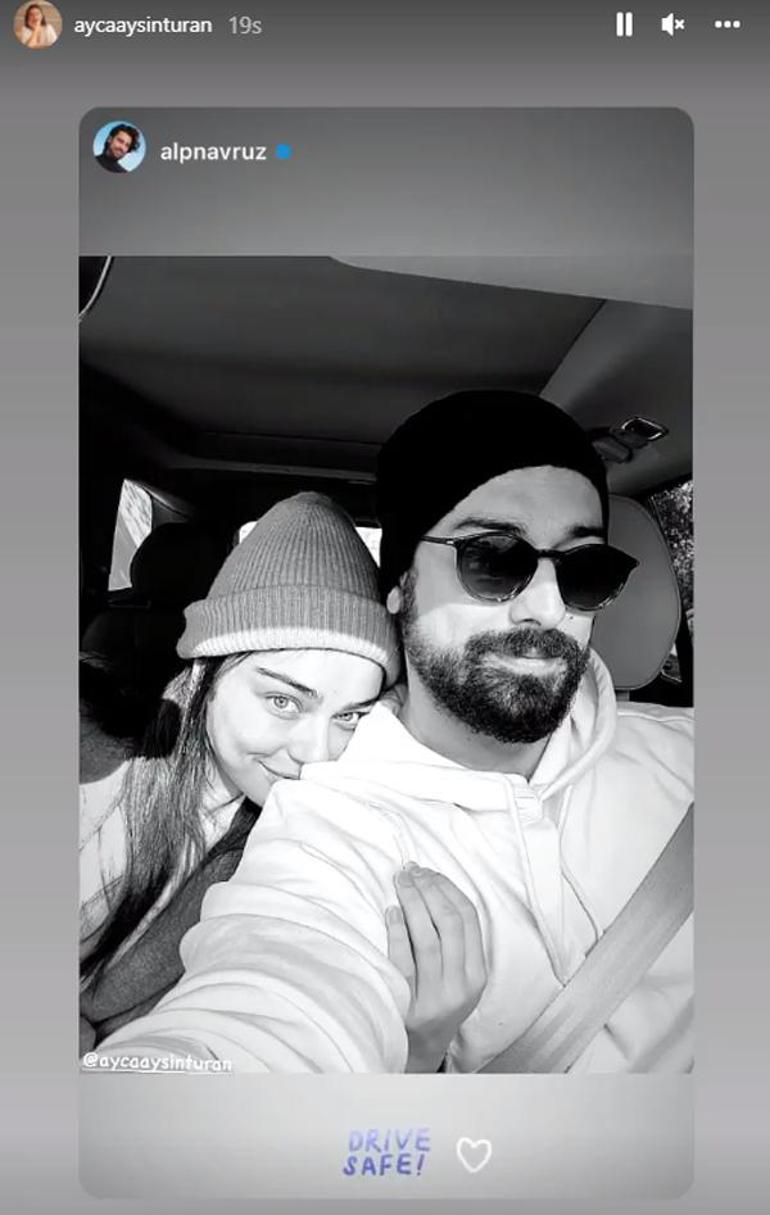 Ayça Ayşin Turan ve Alp Navruzdan aşk pozu