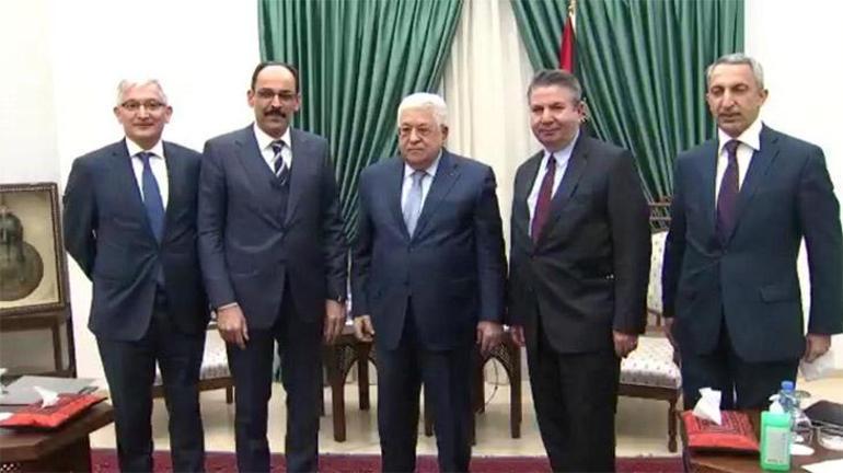 Sözcü Kalın Filistin Devlet Başkanı Abbas ile görüştü