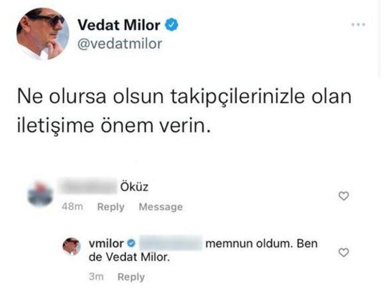 Vedat Milor takipçisinden gelen mesaja kayıtsız kalamadı