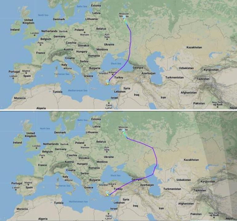 Ukrayna hava sahası kapanınca, Antalya- Moskova uçuşu 2 saat uzadı