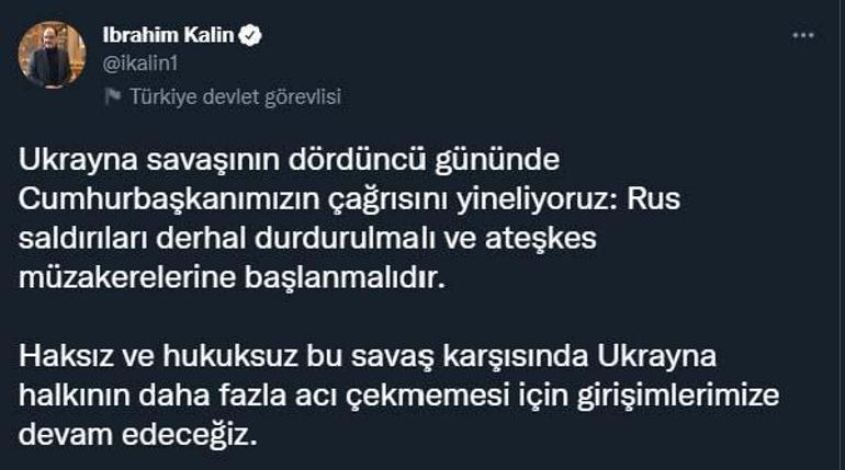 Son dakika Cumhurbaşkanlığı Sözcüsü Kalın: Cumhurbaşkanımızın çağrısını yineliyoruz