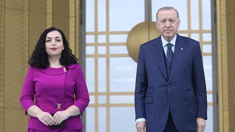 Son dakika Cumhurbaşkanı Erdoğan, Osmani-Sadriuyu resmi törenle karşıladı