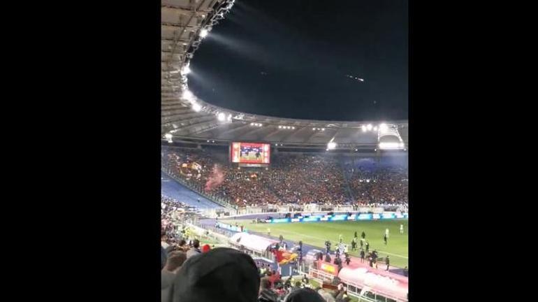 Roma - Atalanta maçında korkutan görüntü Taraftar yakaladı
