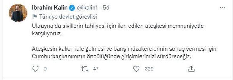 Son dakika Cumhurbaşkanlığı Sözcüsü Kalından ateşkes açıklaması