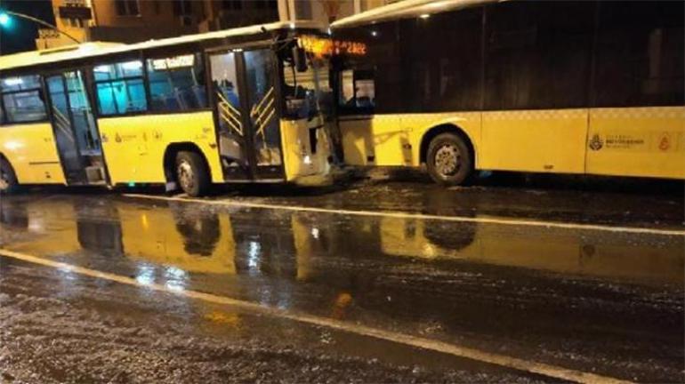 Sarıyerde İETT otobüsleri çarpıştı: 4 kişi yaralandı