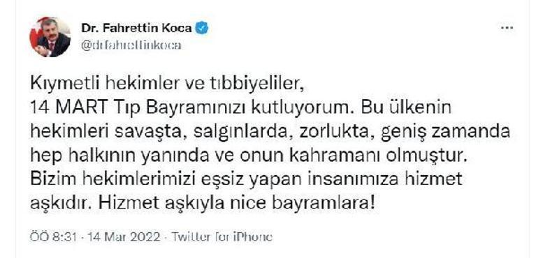 Bakan Kocadan Tıp Bayramı mesajı