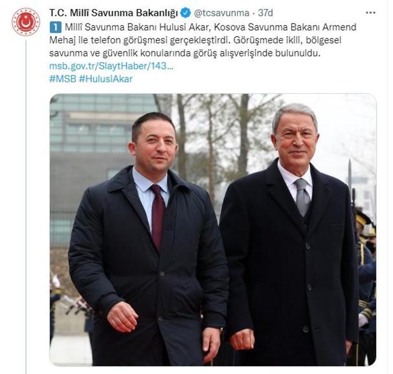 Bakan Akar, Kosovalı mevkidaşı ile görüştü