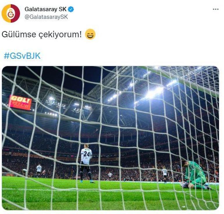 Galatasaraydan Beşiktaşa göndermeli paylaşım Kırmızı kart çıktı