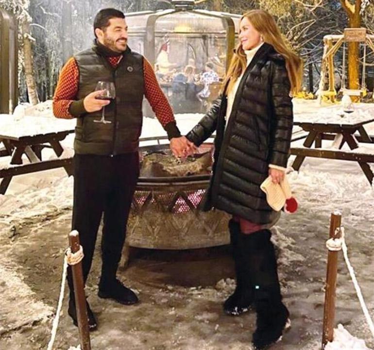 Ebru Şallı ve Uğur Akkuşun kar romantizmi