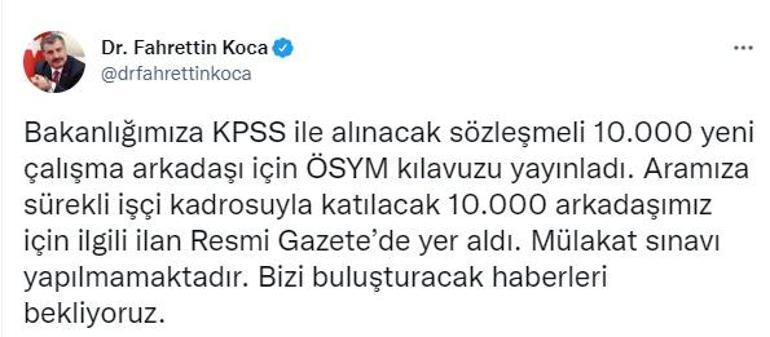 ÖSYM kılavuzu yayımladı Bakan Kocadan istihdam açıklaması