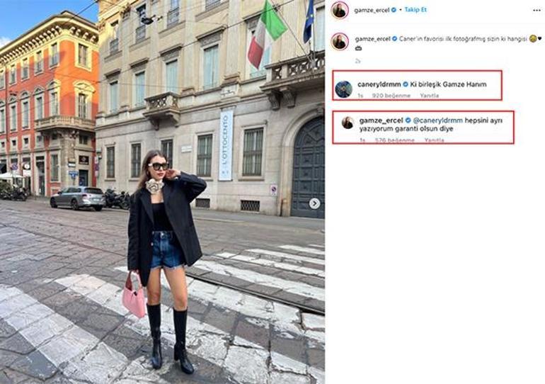 Caner Yıldırımdan eşi Gamze Erçelin Milano fotoğrafına yorum Cevap gecikmedi