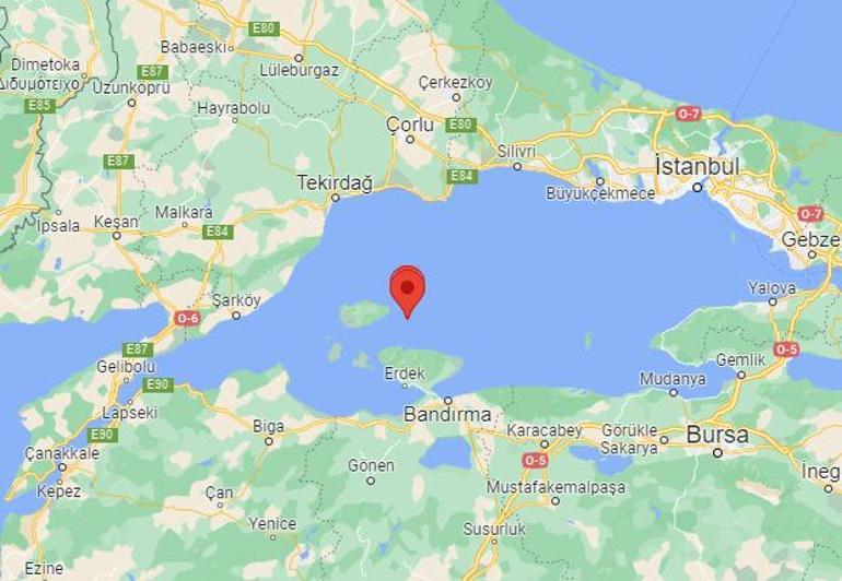 Son dakika: Marmara Denizi Erdek açıklarında deprem